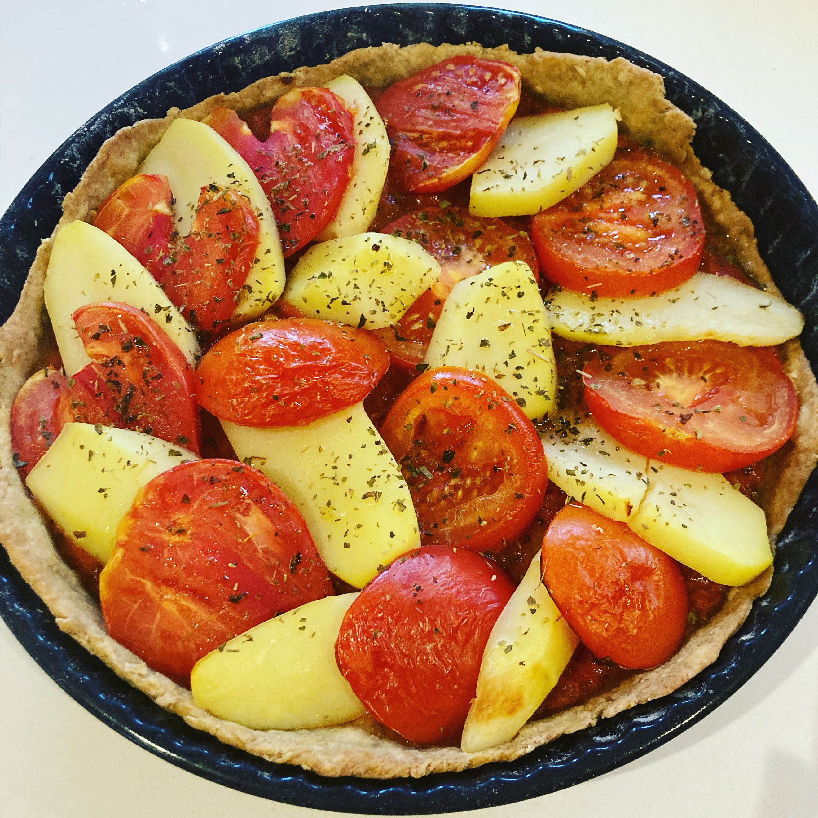 Tarte pommes de terre tomates