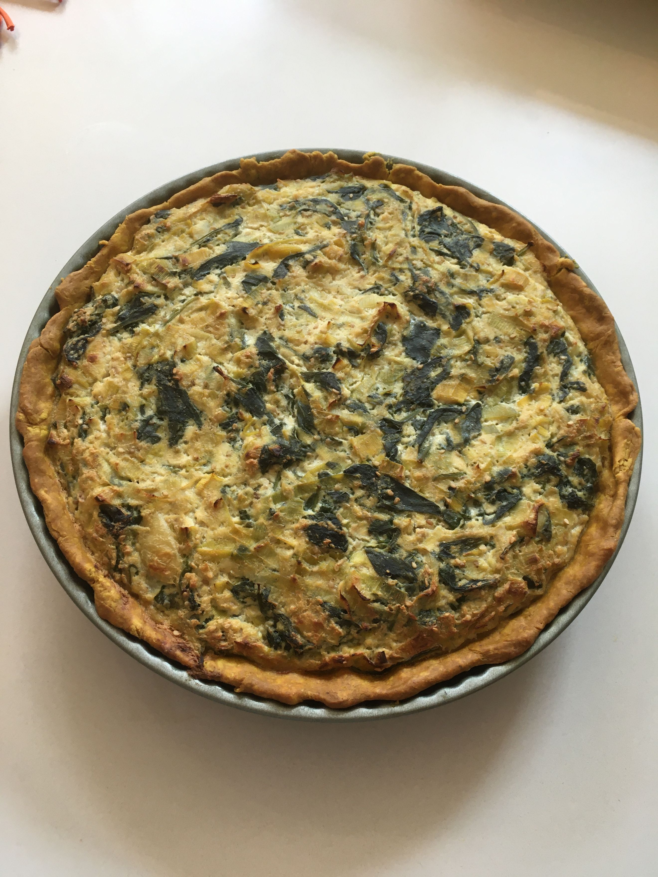 Quiche aux épinards et au poireau