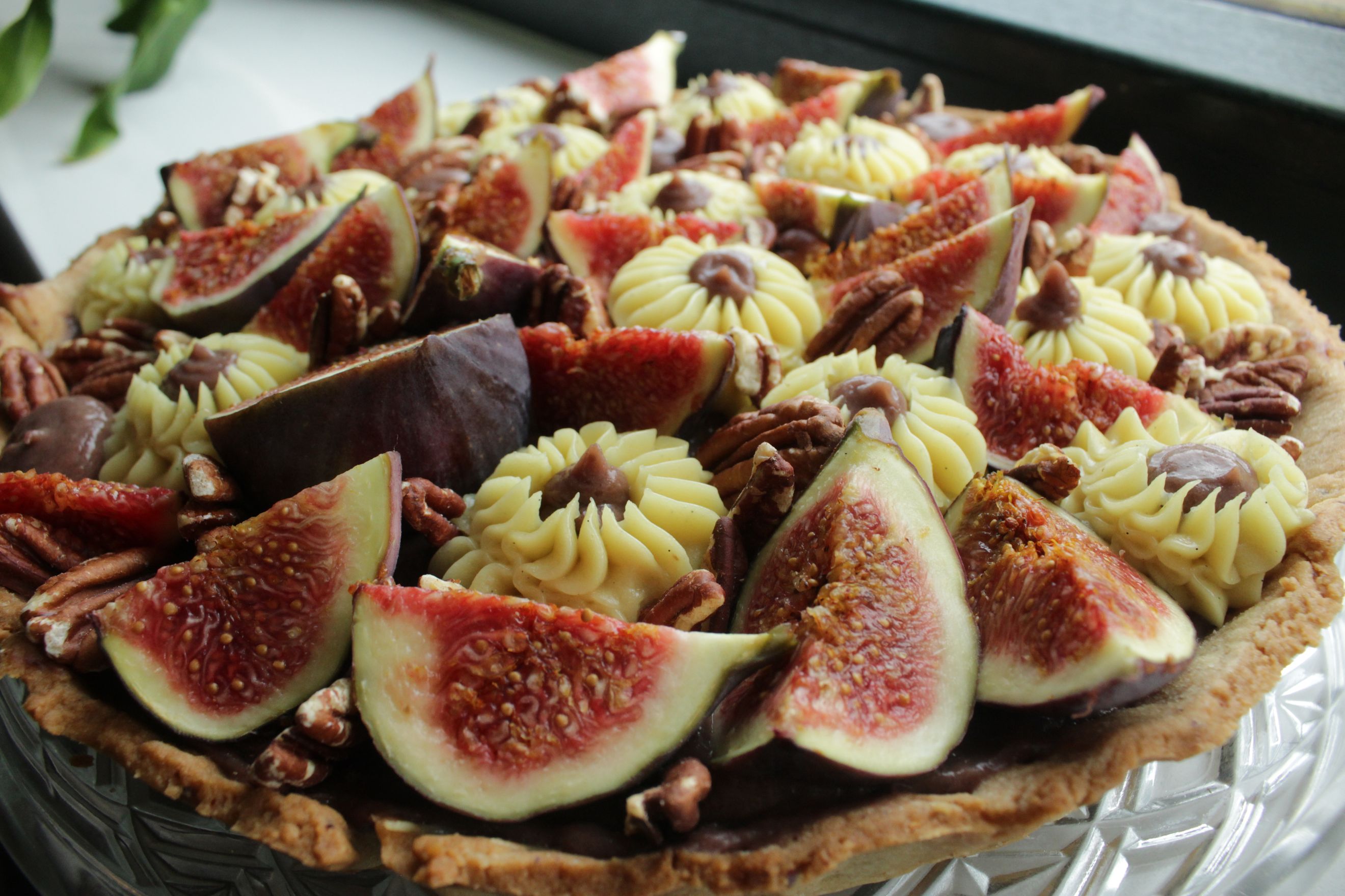 Tarte figue, vanille, noix de pécan